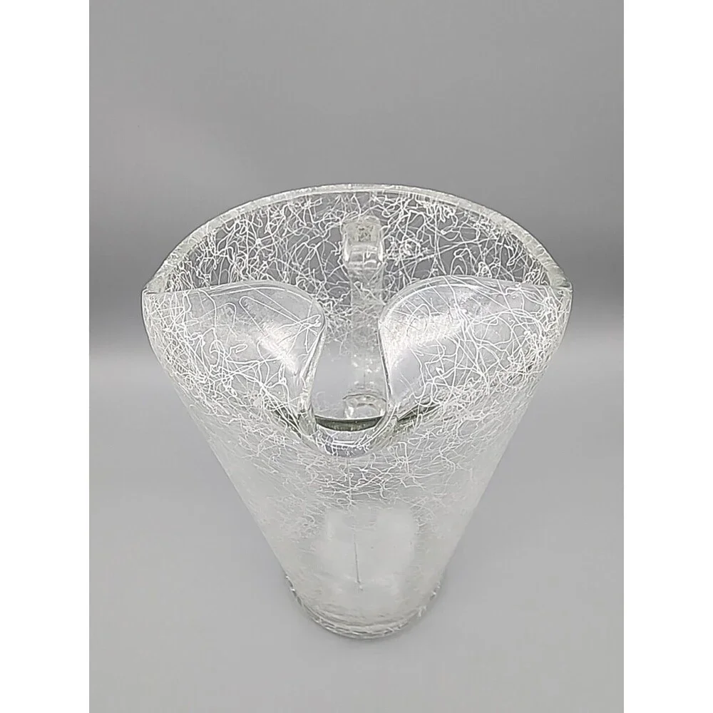 Vintage Hazel Atlas Glass Spaghetti Drizzle String Glass Beverage Pitcher Heavy